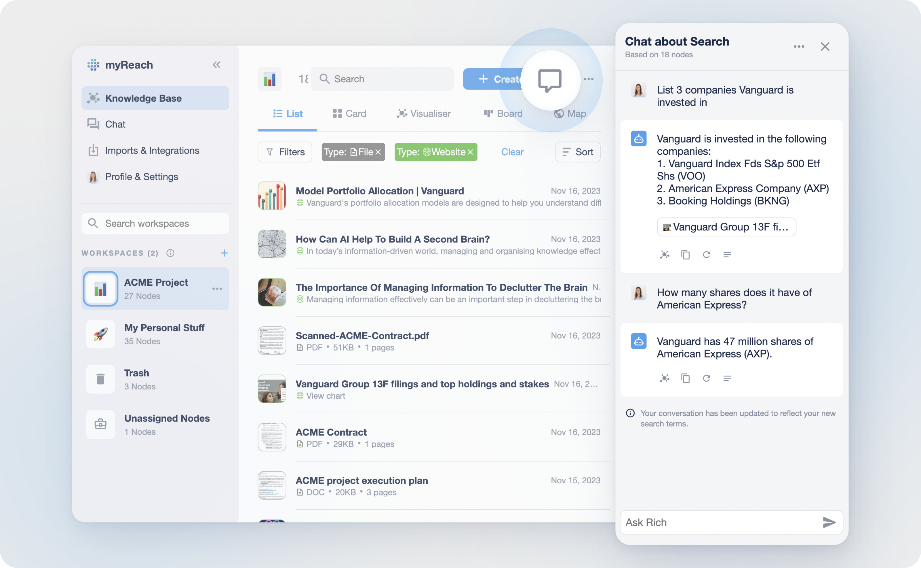 chat interface