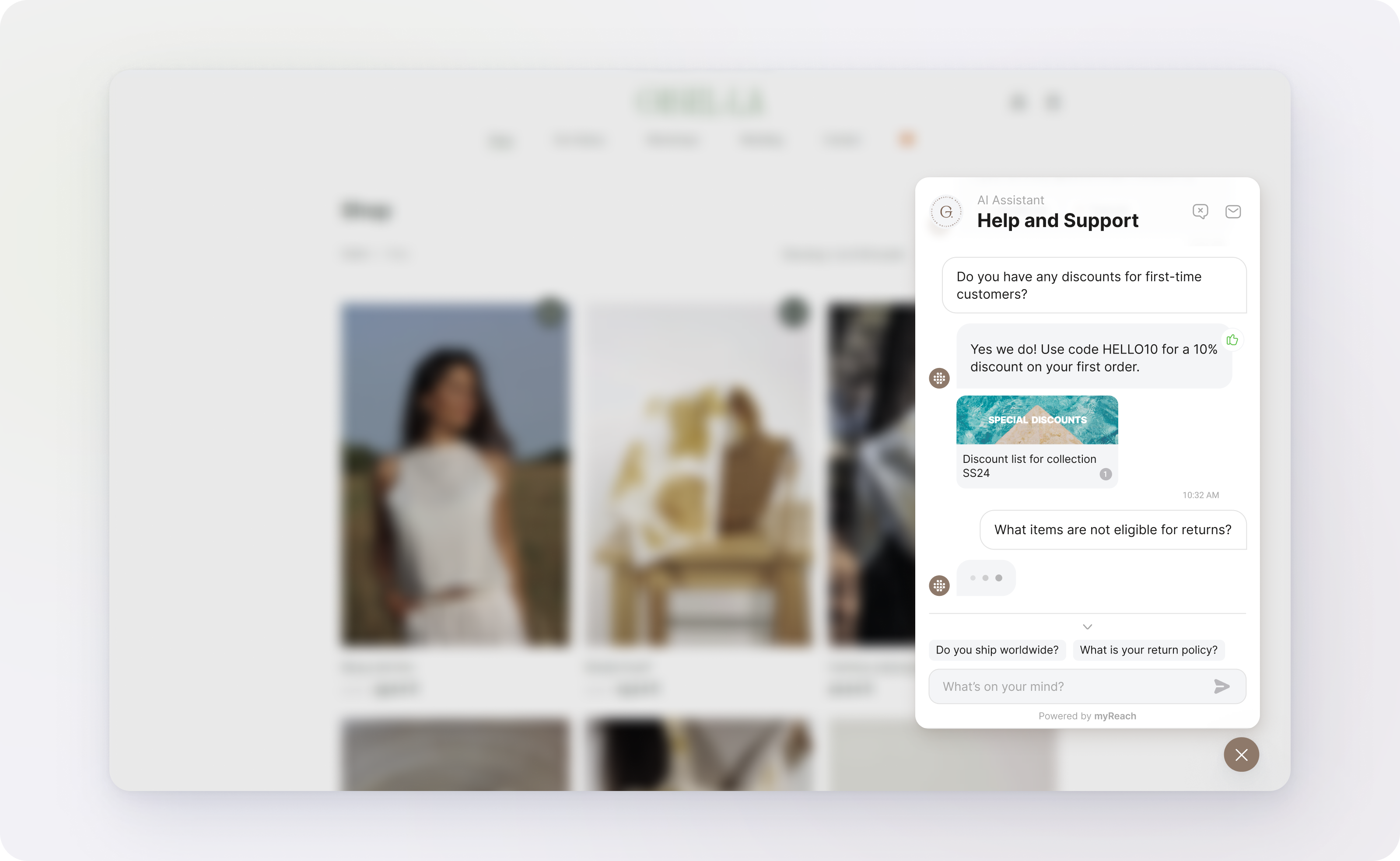 chat interface