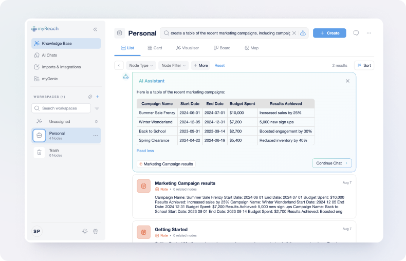 chat interface